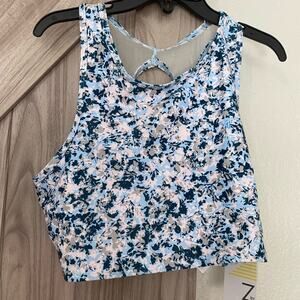 NWT Z by Zella blue cerulean floral swim top